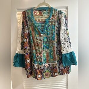 Women's Multicolor Paisley Top